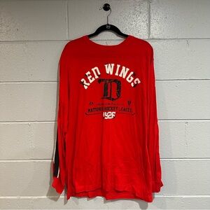 Detroit Red Wings “Original Six” NHL Red Vintage Hockey XL Long Sleeve Shirt